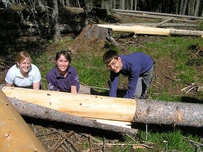 Vorbereitungen fr den Bau der Holzknechthtte 